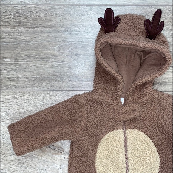 Carter’s Reindeer Zip Bunting Newborn Reindeer Pram Newborn Holiday Bunting - Picture 5 of 14